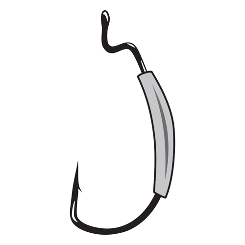 Gamakatsu Weighted Superline Extra Wide Gap (EWG), Offset Shank Worm Hook